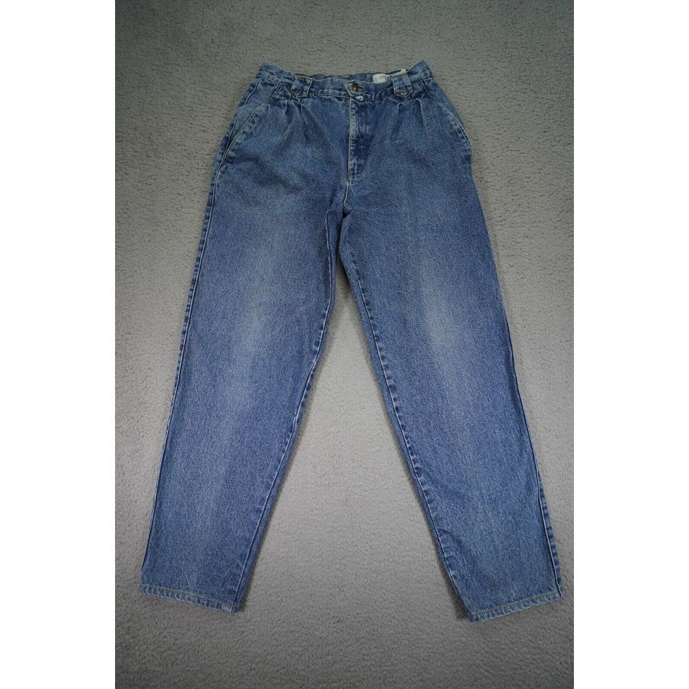 Vintage Lawman Jeans Womens 34 Blue‎ Pleated High Rise Denim Solid Medium Wash